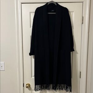 Tahari Black Fringe Cardigan
